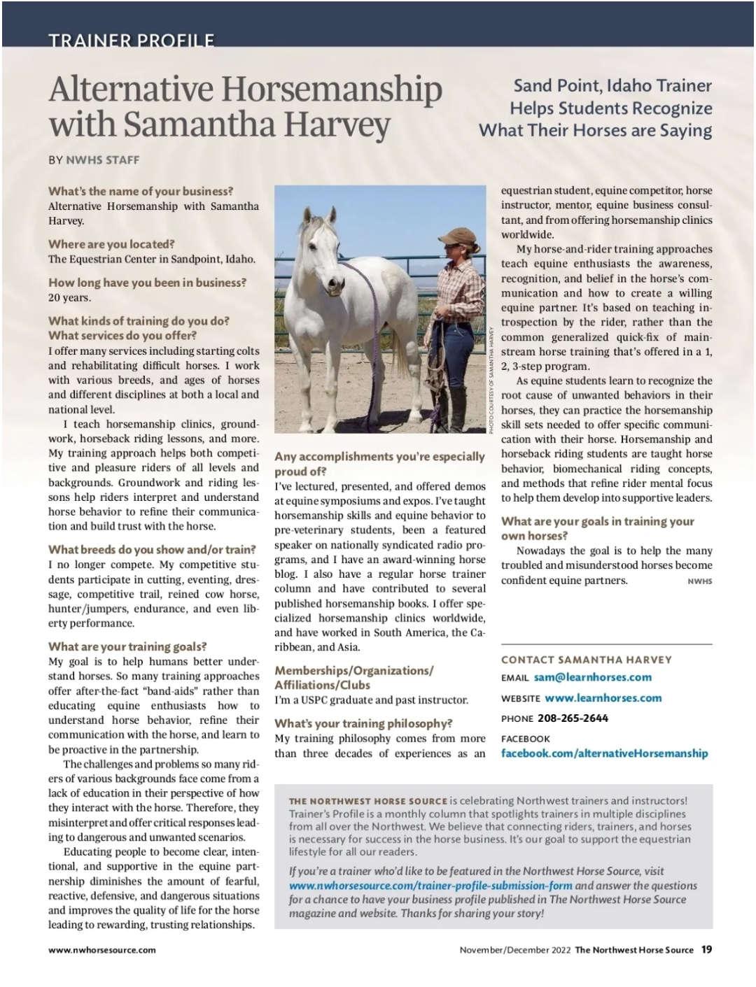 Alternative Horsemanship BIO Article
